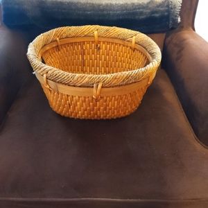 Wooden wicker basket
